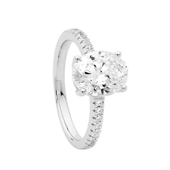 SS OVAL CZ RING