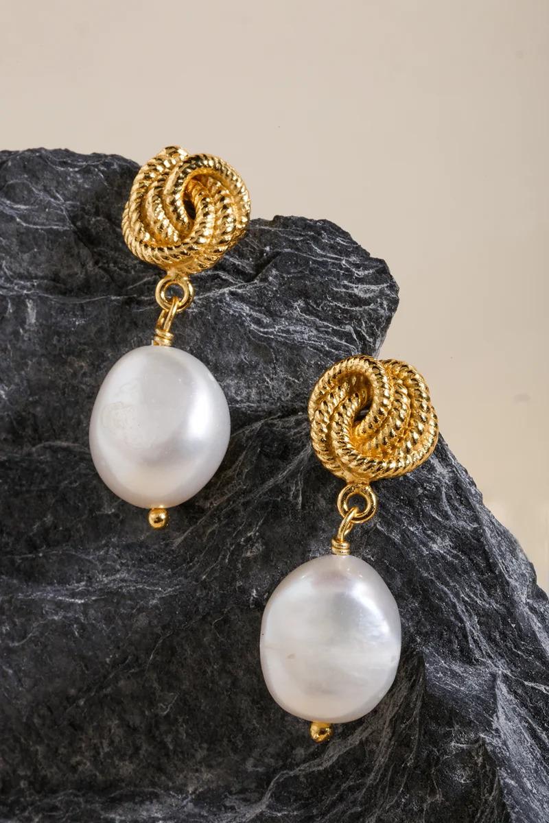 CHRYSSA GP FWP KNOTTED TWIST DROP EARRINGS