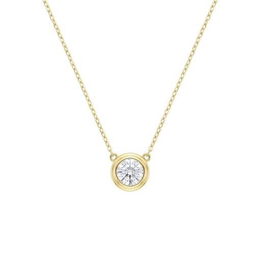 SS GP BEZEL CZ NECKLACE