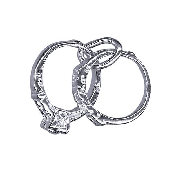 STERLING SILVER ENGAGEMENT & WEDDING RING CHARM