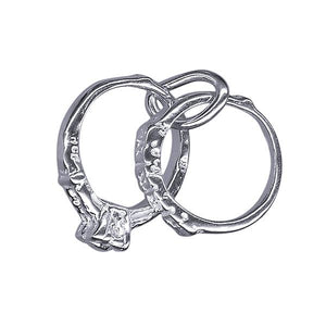 STERLING SILVER ENGAGEMENT & WEDDING RING CHARM STERLING SILVER ENGAGEMENT & WEDDING RING CHARM