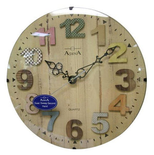 Adina Wall Clock Wooden, Patterned Arabic numbers Adina Wall Clock Wooden, Patterned Arabic numbers