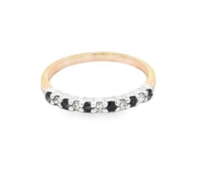 9CT YELLOW & WHITE GOLD SAPPHIRE & DIAMOND RING 9CT YELLOW & WHITE GOLD SAPPHIRE & DIAMOND RING