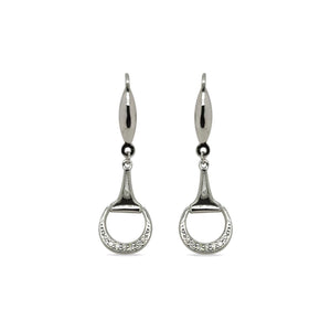 SS CZ SET HORSE BIT EARRINGS SS CZ SET HORSE BIT EARRINGS
