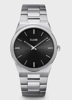 SILVER & BLACK CLUSE WATCH SILVER & BLACK CLUSE WATCH