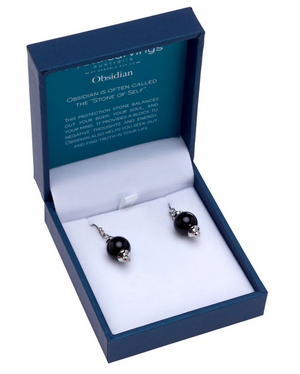 POLISHED BLACK OBSIDIAN EARRINGS POLISHED BLACK OBSIDIAN EARRINGS