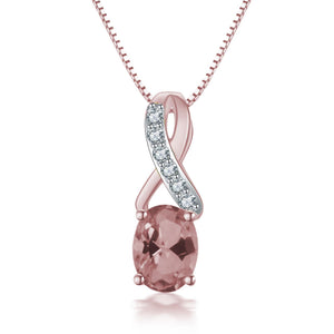 9RG MORGANITE AND DIAMOND PENDANT 9RG MORGANITE AND DIAMOND PENDANT