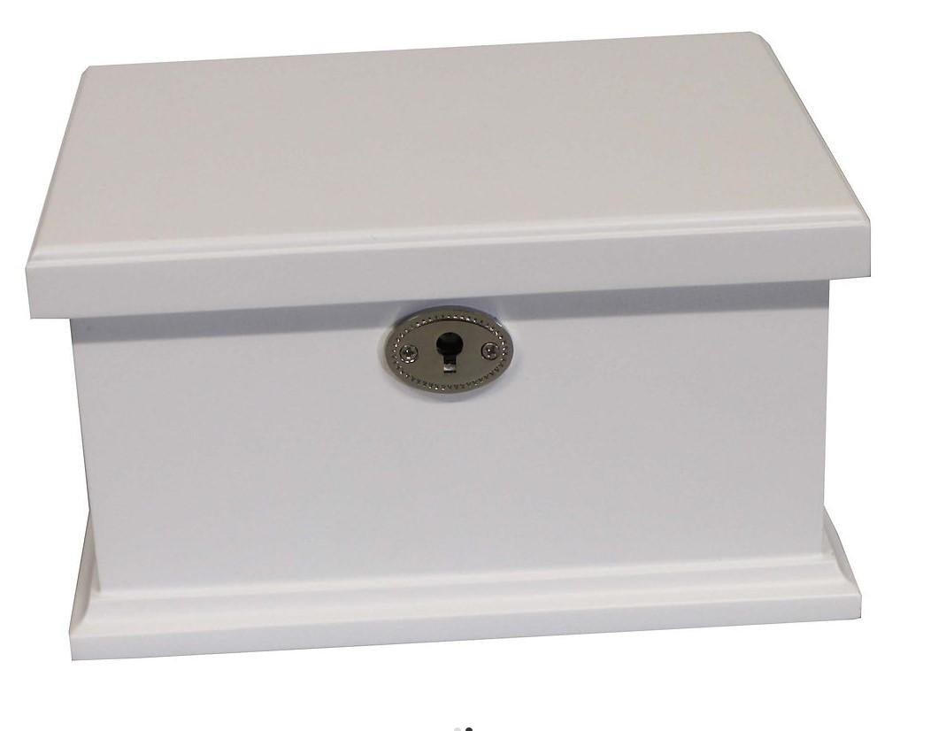 WHITE WOODEN BALLERINA JEWEL BOX