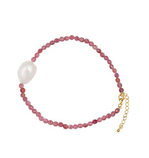 FLORA PINK TOURMALINE BRACELET WITH PEARL FLORA PINK TOURMALINE BRACELET WITH PEARL