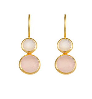 SS/GP ROSE QUARTZ EARRING SS/GP ROSE QUARTZ EARRING