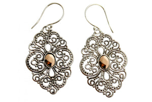 SS & 18CT RG EARRINGS SS & 18CT RG EARRINGS