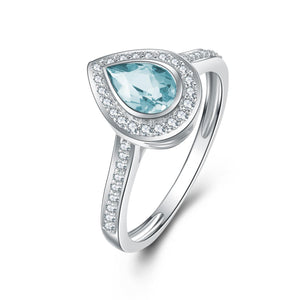 9WG AQUAMARINE & DIAMOND RING 9WG AQUAMARINE & DIAMOND RING