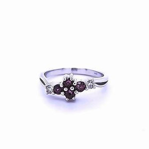 9WG RHODALITE GARNET & DIAMOND DRESS RING 9WG RHODALITE GARNET & DIAMOND DRESS RING