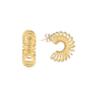 GOLD PLATED COIL WIRE HOOP EARRING GOLD PLATED COIL WIRE HOOP EARRING