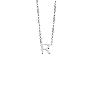 STERLING SILVER LETTER NECKLACE - R STERLING SILVER LETTER NECKLACE - R