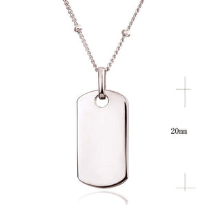 PLAIN TAG PENDANT AND CHAIN PLAIN TAG PENDANT AND CHAIN