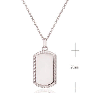 CZ TAG PENDANT AND CHAIN CZ TAG PENDANT AND CHAIN