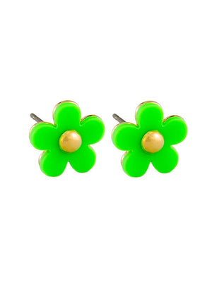 GREEN FLOWER BUTTON STUDS GREEN FLOWER BUTTON STUDS