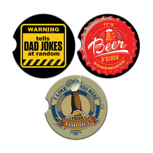 CERAMIC CAR COASTER - BEER O'CLOCK CERAMIC CAR COASTER - BEER O'CLOCK
