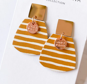 RG MUSTARD STRIPE EARRINGS RG MUSTARD STRIPE EARRINGS