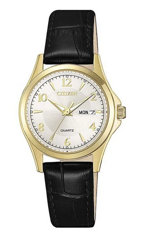 CITIZEN LADIES GOLD & LEATHER WATCH CITIZEN LADIES GOLD & LEATHER WATCH