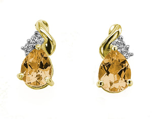 9YG CITRINE & DIAMOND EARRINGS 9YG CITRINE & DIAMOND EARRINGS