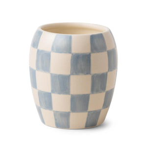 CHECKMATE PORCELAIN CANDLE - COTTON & TEAK CHECKMATE PORCELAIN CANDLE - COTTON & TEAK