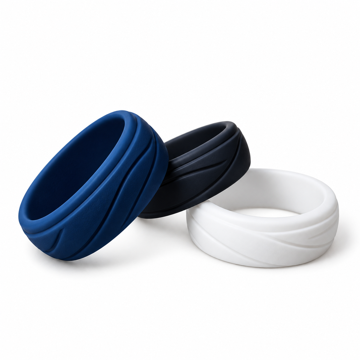 Men's 'Forever' silicone ring white size 12
