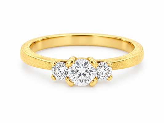 18CT YG DIAMOND TRILOGY ENGAGEMENT RING