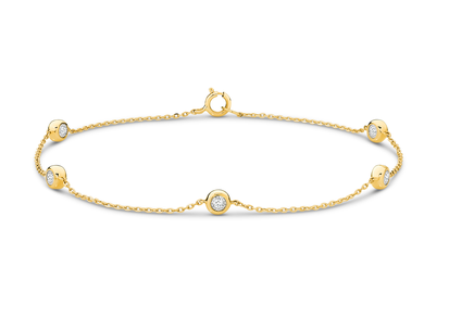 18CT YELLOW GOLD DIAMOND BRACELET