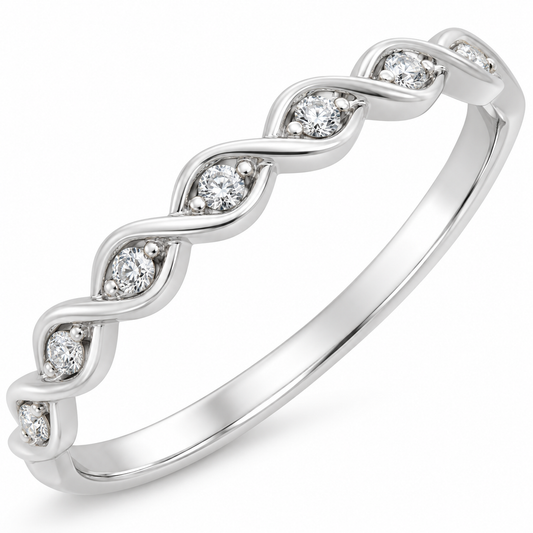 9ct White Gold Diamond Ring