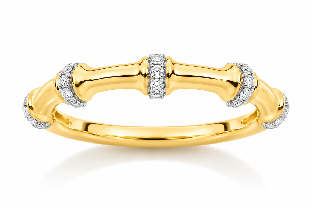 9CT YELLOW GOLD DIAMOND DRESS RING
