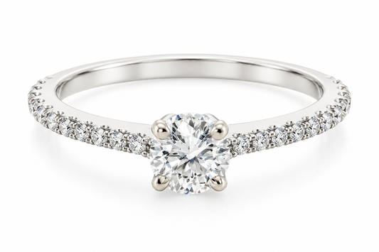 18CT WHITE GOLD DIAMOND ENGAGEMENT RING