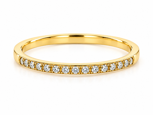 18CT YELLOW GOLD DIAMOND WEDDING RING