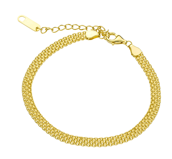 SILVER GOLD PLATED MESH BRACELET