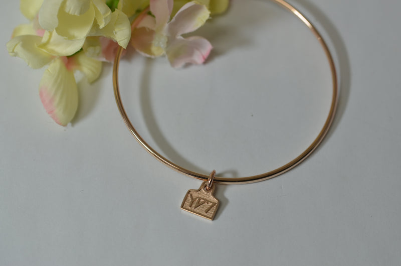 BRAND STERLING SILVER CHARM - EAR TAG STYLE