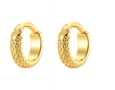 SILVER GOLD PLATED TEXTURED HUGGIES