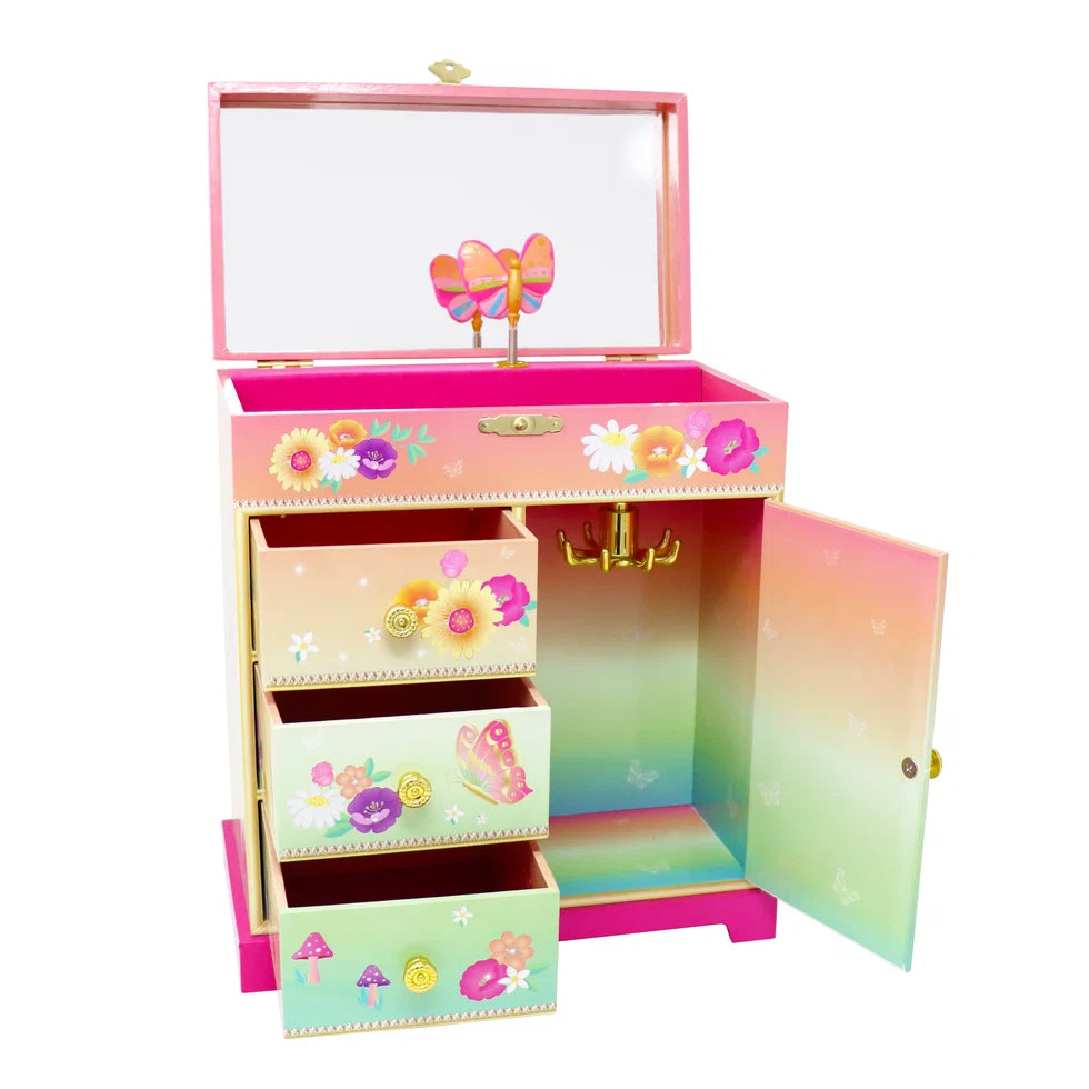PINK POPPY BUTTERFLY JEWELLERY BOX LRG