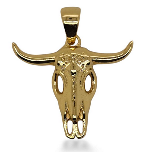 STERLING SILVER GOLD PLATE STEER PENDANT