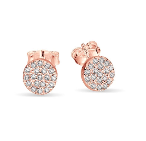 SILVER ROSE GOLD PLATED CZ STUDS