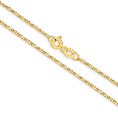 50CM 9CT GOLD DIAMOND CURB CHAIN