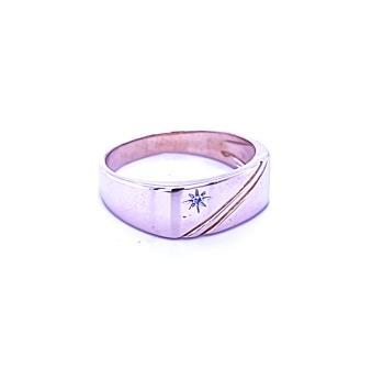 9YG GENTS DIAMOND SIGNET RING