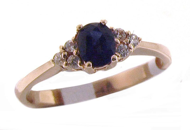 9YG SAPPHIRE & DIAMOND RING