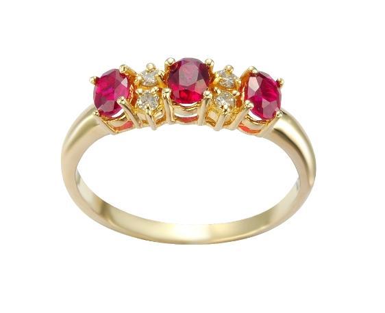 9YG RUBY & DIAMOND DRESS RING