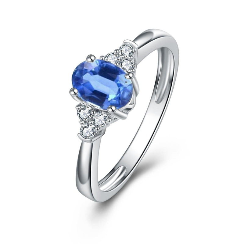 9WG TANZANITE & DIAMOND RING