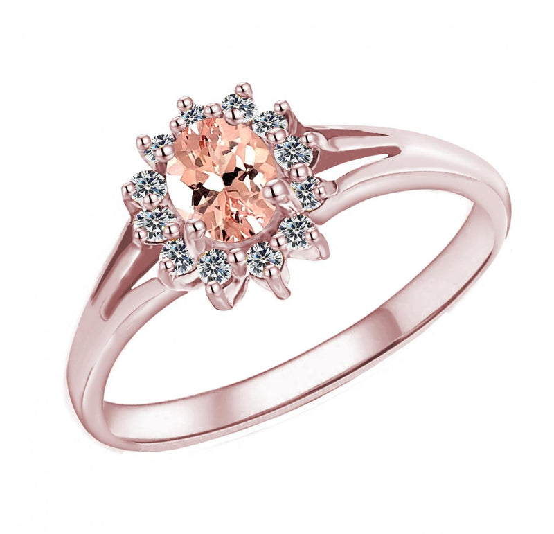 9RG MORGANITE & DIAMOND RING