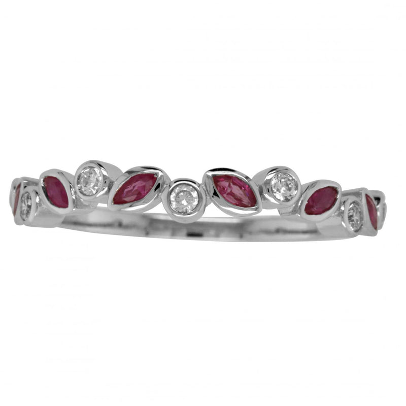 9WG RUBY & DIAMOND RING