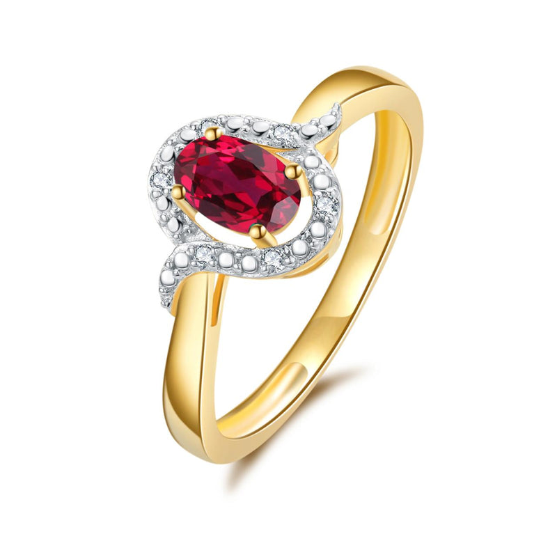 9YG RUBY & DIAMOND RING