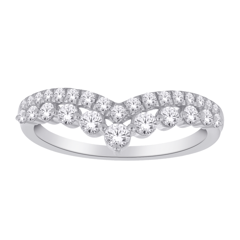 10CT WHITE GOLD DIAMOND CROWN RING
