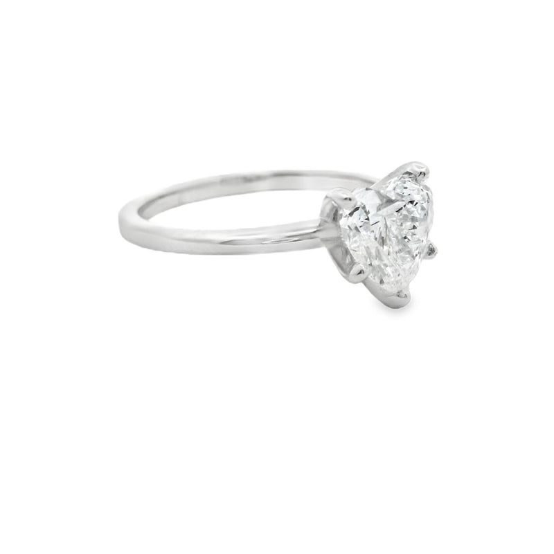 10CT WHITE GOLD HEART DIAMOND SOLITAIRE RING